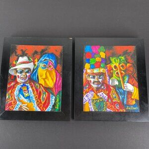 Carnaval de Barranquilla Oil Paintings Set of 2